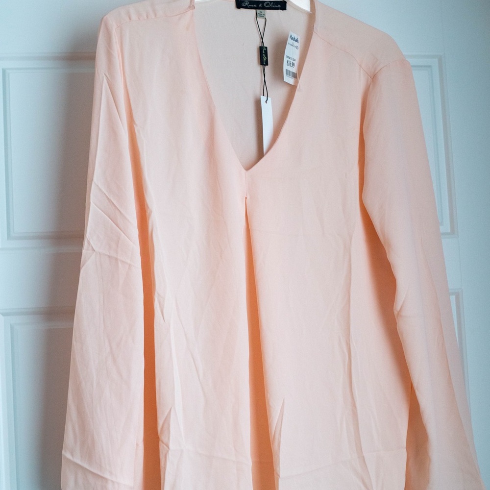 Rose & Olive Orange Pink Relaxed Blouse